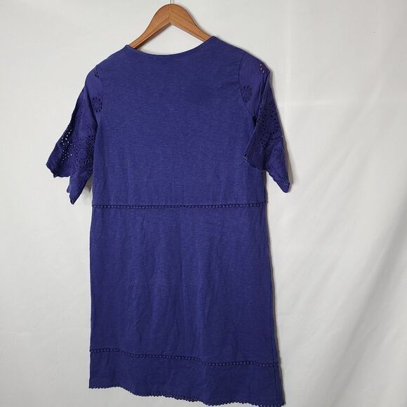 Boden‎ Everyday Embroidered Eyelet Navy Blue Tunic Dress sz 4 - Picture 2 of 4